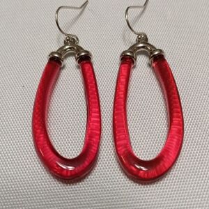 Elegant Red Hoop Earrings